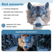 1 Piece Animal Wolf Mask for Everyone, Universal for Halloween Party Gathering Unisex Animal Face Mask, Wolf, One Size