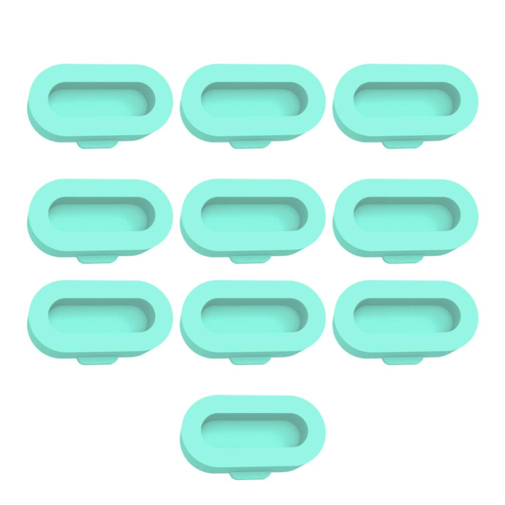 10Pcs Silicone Protective Caps For Watch Charging Port, Dustproof Flexible Plugs Green 9073542679363