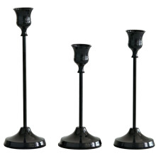 Elegant Set of 3 Metal Candle Holders for Wedding and Home Decor