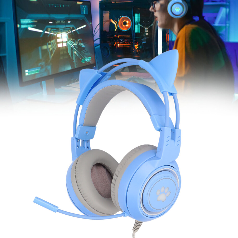 Syg25 Usb & 3.5Mm Gaming Headset With Microphone, 50Mm Speakers Blue 8761390441485