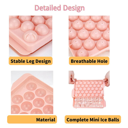 Ice  Mold with Lid - Easy to Release Small Ice  Maker Mold for Freezer Durable Ice  Tray 2
