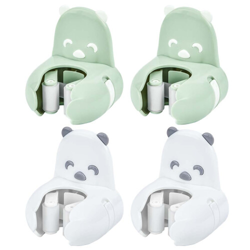 Mop and Broom Holder Mini Bear Shape Wall Mounted Organizer SelfAdhesive NoDrill 2 Pack