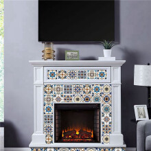 48 PièCes Autocollant Anti-Huile Auto-AdhéSif Poêle de Cuisine Haute TempéRature Armoire en CéRamique Autocollant Mural ÉTanche -S
