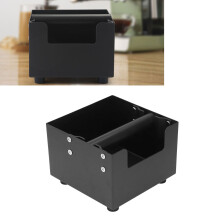 Stainless Steel Coffee Knock Box Waste Bin, Small Square Black