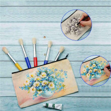 40Pcs Canvas Makeup Bags Canvas Zipper Pouch Bags Pencil Case DIY Bags for Travel DIY School Colorful Zipper