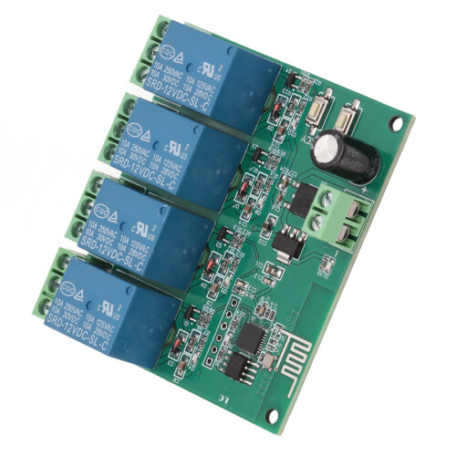 Modulo relè a 4 canali per controllo WiFi ESP8266 scheda PCB DC12V 2