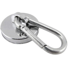 Magnetic Hooks with EasyClip Carabiner, 35 lbs Heavy Duty Hold for Garage and Workshop, 6 Pack