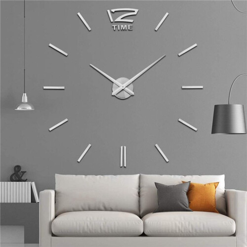 2X 3D Clock Hands,DIY Large Clock Movement Mechanism Needles,Wall Accessories Part Replacement,Silver 1