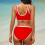 Damen-Set mit hoher Taille, zweiteiliger Badeanzug mit-Rot M 3