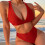 Ensemble Bikini string taille haute pour femmes, haut-Noir L 2