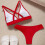 Ensemble Bikini string taille haute pour femmes, haut-Noir L 3