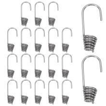 Steel Bungee Cord Hooks 6mm Heavy Duty Shock Cord End 2 Inch for Rope Camping Tents Boats 20pcs