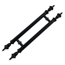 Matte Black Barn Door Pull Handle, Double Sided Round Knob for Wood Glass Metal, 43.3 x 27.5 in