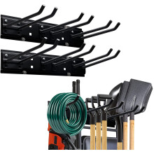 2 Pack Heavy Duty Garage Tool Organizer Wall Mount Rack with Hooks, Space Saving 200 lbs Capacity