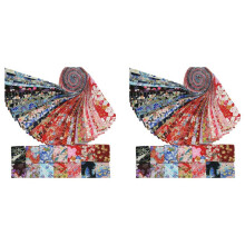 Bandes de Tissu de Rouleau de Gelée pour Le Matelassage, Tissu de Coton de Rouleau de 80 Pièces pour Coudre avec Différents Modèles Patchwork