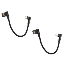 2pièces 15 cm Micro-USB5 Broches Angle Droit Vers Angle Droit Gauche 90 Degrés USB 2.0 Double Coude Câble de Charge de Données pour Tablette et