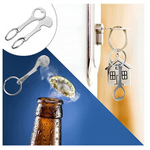 4 Pieces of Stainless Steel Shopping Trolley Remover-Shopping Trolley Token As A Key Ring-Can be Detached Directly