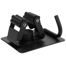 Wall Mounted Mop and Broom Holder with NonSlip Silicone Grip, Stainless Steel Rack for Garage, Laundry, Garden Tools, Black 6.5x8cm