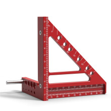 5-Inch Triangular Hole Ruler Aluminum Alloy Marking Ruler Square Building Frame Tools Woodworking Measuring Ruler,B