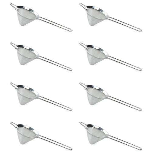 8X Cocktail Fine Strainer Stainless Steel Conical Mesh Strainer Professional Bar Tool