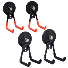 2 Pack Heavy Duty Magnetic Hooks for Garage Storage and Workshop, Double Hook Design for Tools