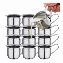 12 StüCk Edelstahl-KaffeeweißEr, Espressokrug, 3 Unzen Metall-SahnekäNnchen, MilchkäNnchen, Kleiner Sahne-AusgießKrug
