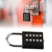 Waterproof 10-Digit Combination Security Padlock for Outdoors, Black