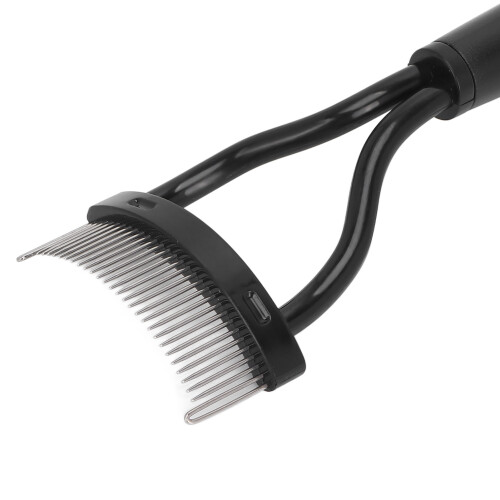 Folding Stainless Steel Eyelash Comb Separator with Cover Black 2