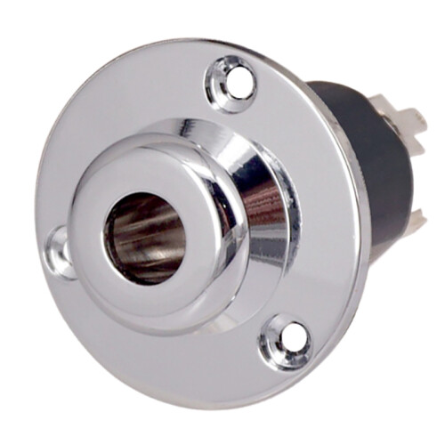 BasgitarrutgåNg IngåNg End Pin Jack-6.35 Akustisk Gitarr Equalizer EQ Preamp Socket 6.35Mm GitarrtillbehöR Silver