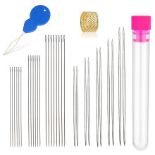 30 Pcs Beading Needles Set 5 Size 10 Pcs Eye Needles and 20 Pcs Long Straight Needles with Bottle for Easy Threading