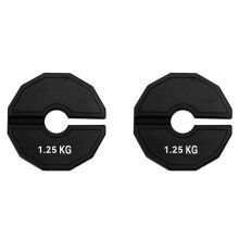 2X Gym Micro-Plates Hantelscheiben, Bruchteil-Gewichtsscheiben, Gummi, Bruchteil-Gewichtsscheiben, Zusatzwechsel, Schwarz, 1,25 Kg