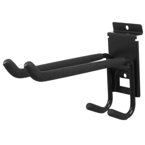 Garage Storage Hooks Heavy Duty Wall Mount Double Hook Rack for Tools Bikes Ladders Hoses Black