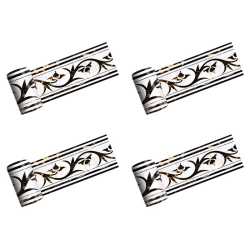 4pcs 2M Self-Adhesive Side  Tile Sticker Ancient Greek Pattern Bathroom Kitchen Restaurant Wall Stair Floor Border