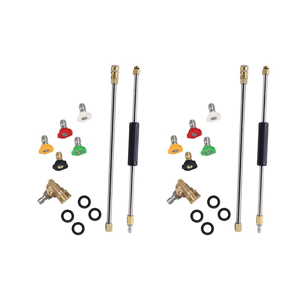 Pressure Washer Extension Spray Wand With 10 Spray Nozzle Tips 2 Pivoting Coupler, 4000 Psi Power Washer Cleaner Set 4711012602750