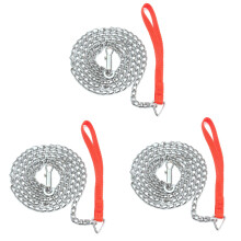 3X 1.6M Heavy Duty Metal Chain Dog Puppy Walking Lead Leash Clip Red Handle