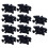 Plastic Rectangle Blanking End Tube Caps Inserts 25X50mm 300Pcs Black 1