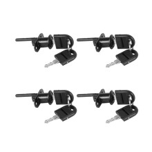 4X Zinc AleaciÓN Computadora Escritorio Gabinete BuzÓN CajÓN Armario Armario Cam Lock con Llaves, Negro