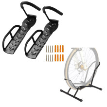 Bike Rack 2 Pack Vertical Wall Mount and Floor Stand, Steel Bike Storage Fits 1629 Inch Wheels