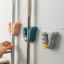 Broom Mop Holder 3 Pack Wall Mounted Organizer with Strong Spring Grip for Kitchen Bathroom Garage