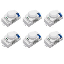 6X 5.8GHz System LED Micro-Onde Capteur de Mouvement à 360 Degrés DéTecteur de Mouvement Du Corps, Blanc