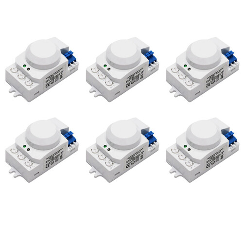 6X 5.8GHz  System LED Microwave 360 Degree Motion Sensor Light  Body Motion Detector,White