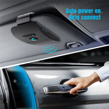 4.2 Handsfree Car Kit Hifi Speaker 2W Wireless Audio Receiver MP3 Music Player Noise Cancelling Sun Visor Clip