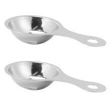 2X Separator of Egg Yolk in Stainless Steel Separator White Egg Sieve Device  Kitchen Utensils (13 x 7 x 2.8 cm)