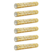 6X Runner da Tavola, Rotolo di Nastro in Tulle di Poliestere Scintillante con Lamina D'Oro, Decorazioni Natalizie per Feste di Compleanno 28 cm x 10 M
