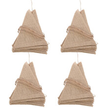 4pcs 3.7M Rustic Jute Hessian Burlap Lace Bunting Shabby Chic Wedding Banner