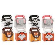 40Pcs Animal Party Bags, Paper Gift Bags, Small Paper Bags for Kids Party, 4 Designs Jungle Theme Birthday Party