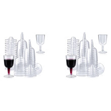 100 Pièces Séries Verres à Vin en Plastique Transparent Recyclables, Jetables et Réutilisables pour Champagne, Dessert, Bière, Pudding, Fête.