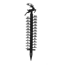 Snow Depth Gauge 24 Inch Durable Metal Ruler for Accurate Outdoor Winter Measurement Deer Design