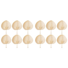 12X Natuurlijke Handgemaakte Stro Fan Handgeweven Palmblad Hand Geweven Zomer Koeling Muggenmelk Hand Fans Boerderij Decor