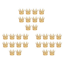30 Stuks Goud Taart Topper Kleine Baby Kleine Strass Tiara Kroon voor Bloemstukken Douche Verjaardag Bruiloft Decor